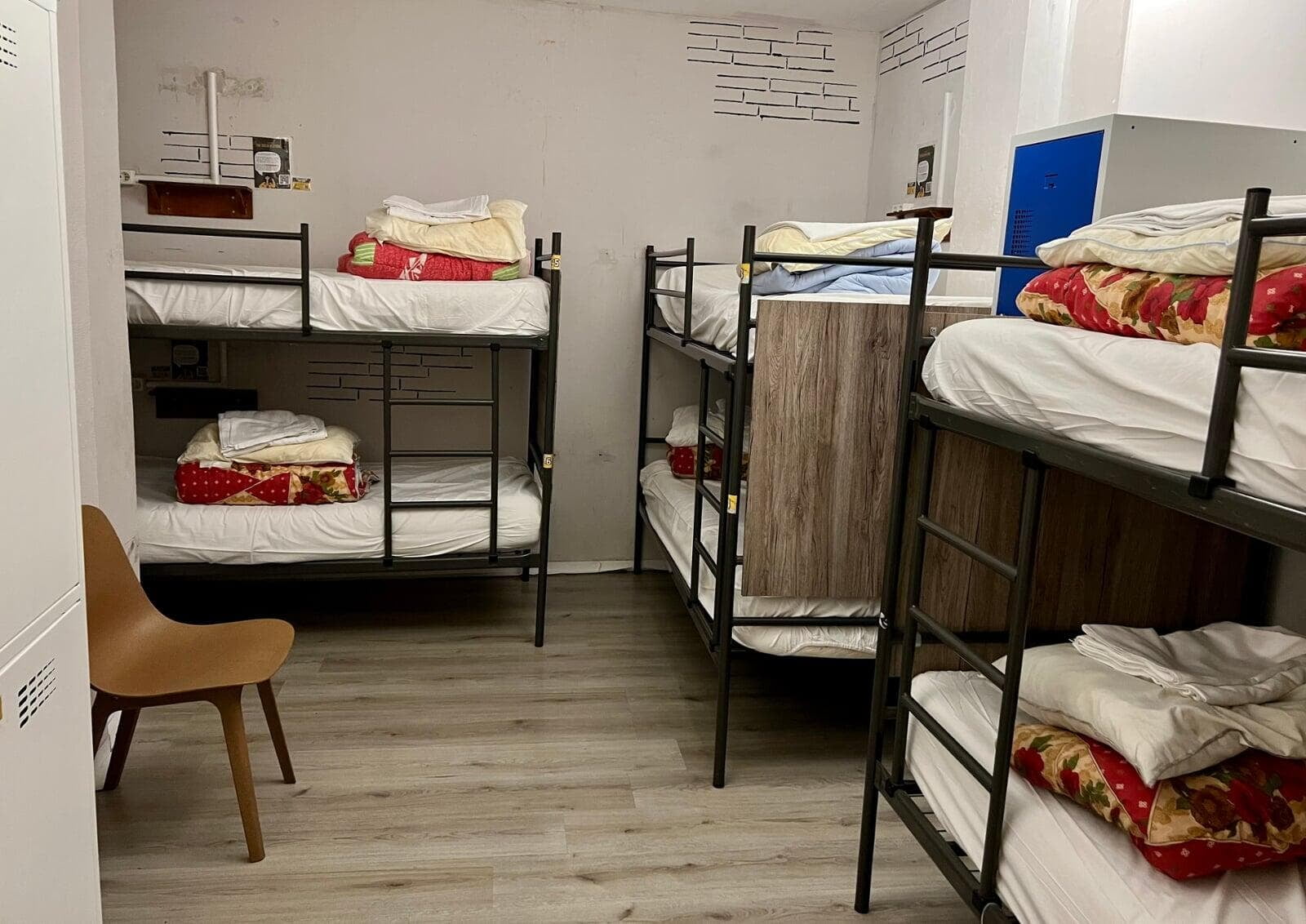 Bunk beds in the dorm