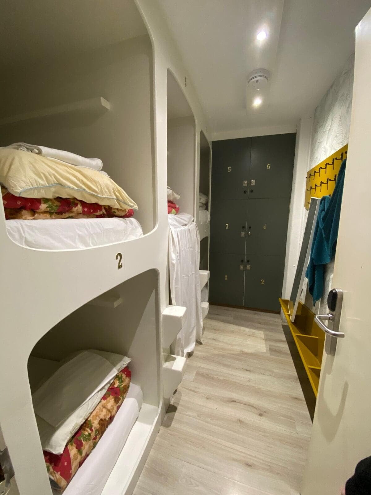 Pods next to the lockers